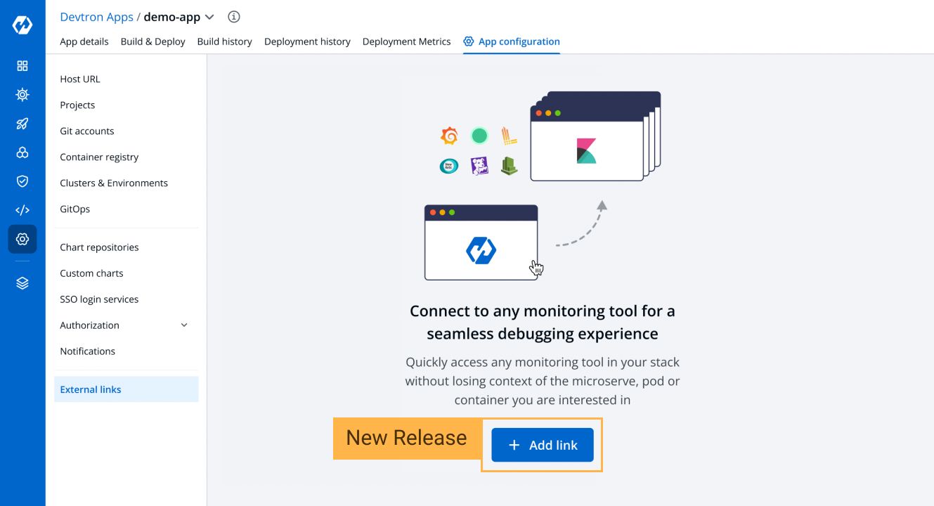 External Links Integration with Devtron