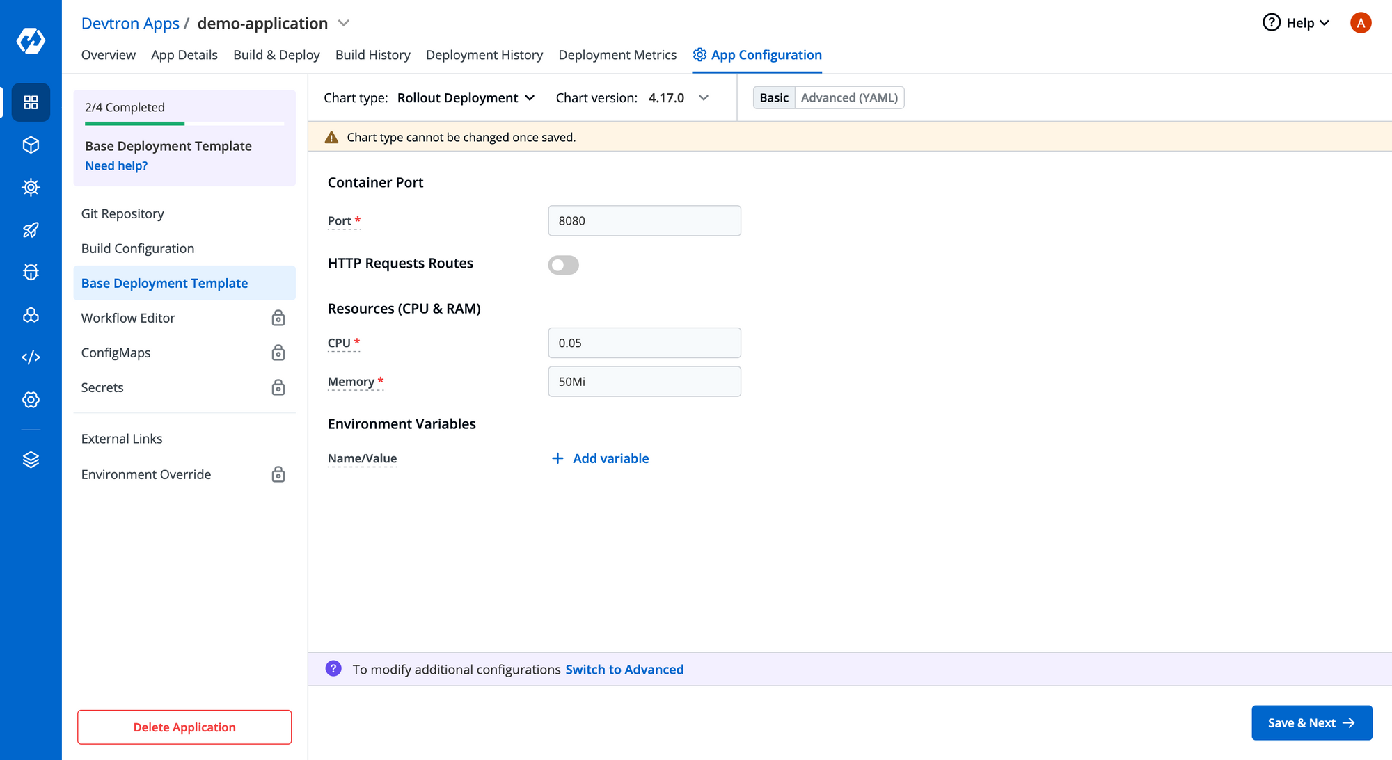 Deployment Template GUI Mode