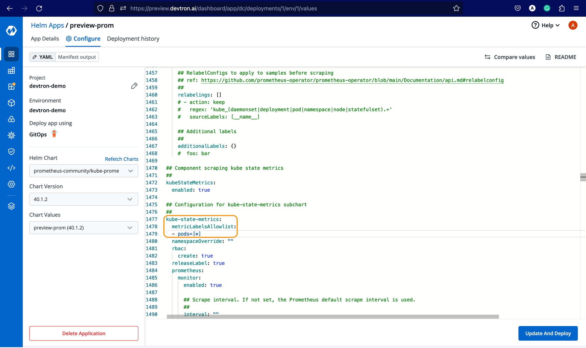 Configuring kube-prometheus-stack helm chart