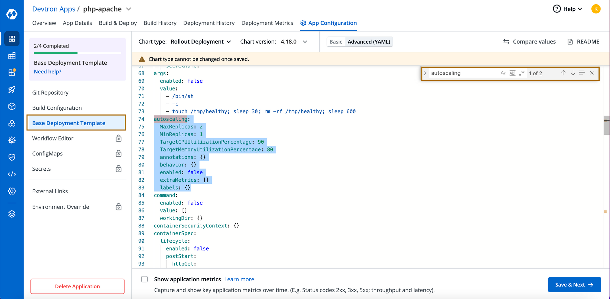 autoscaling in deployment-template