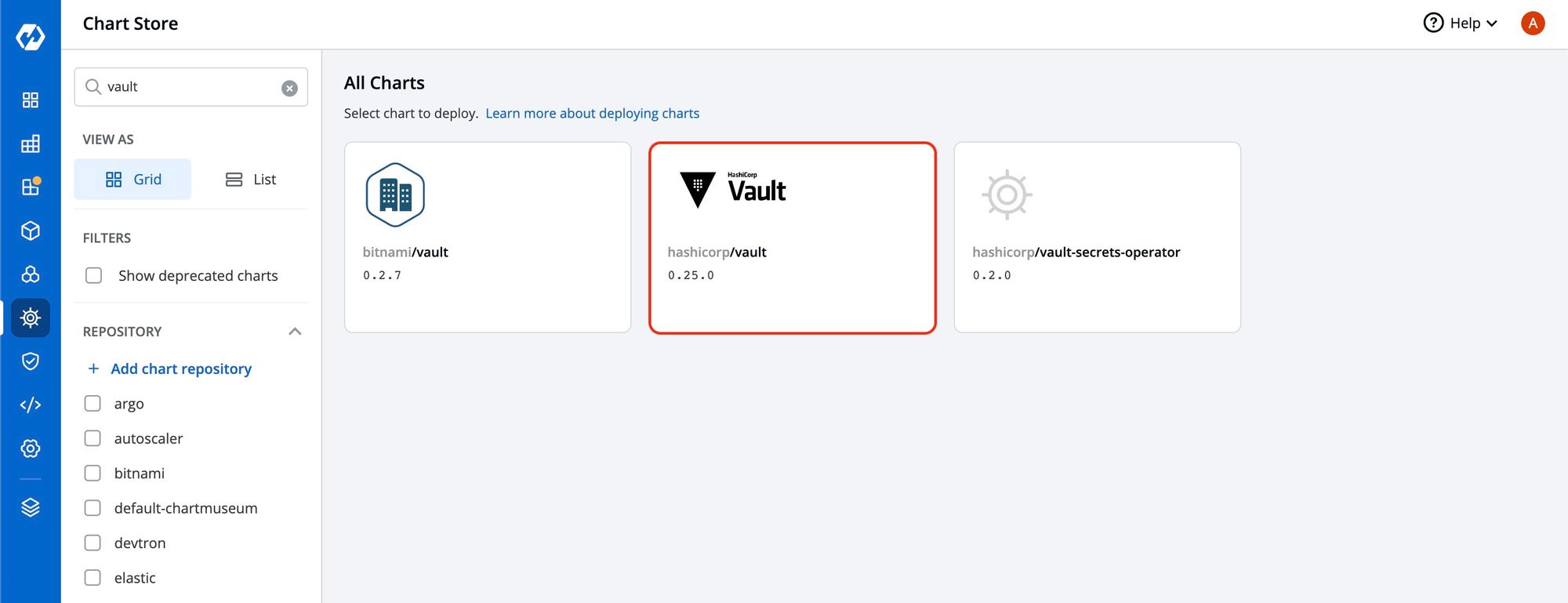 Vault chart