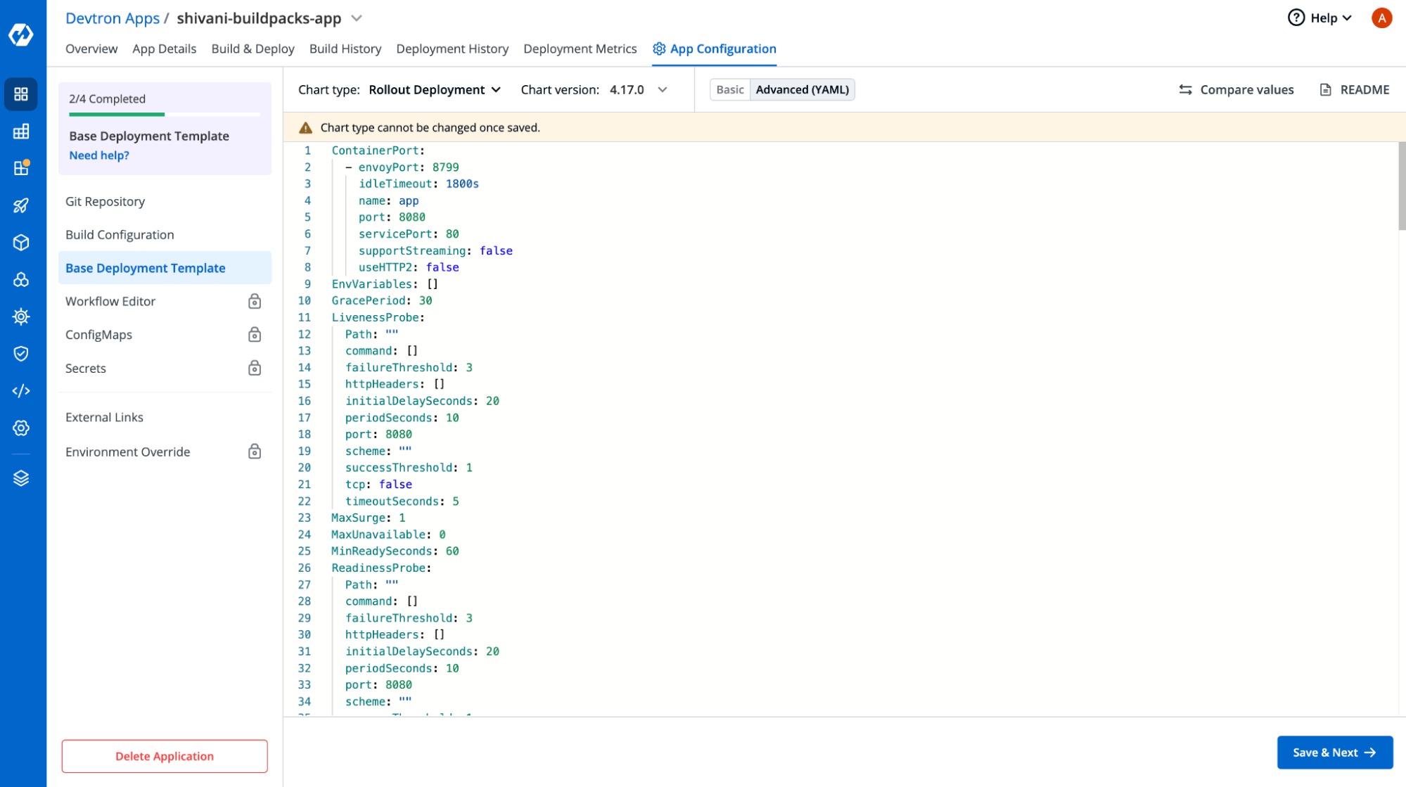 Configure Advanced Deployment Template