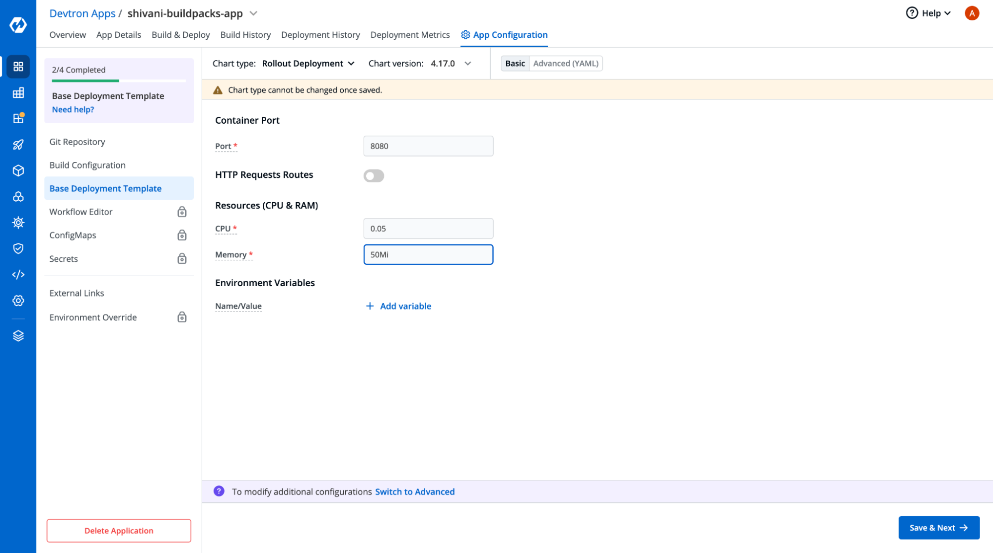 Configure Base Deployment Template