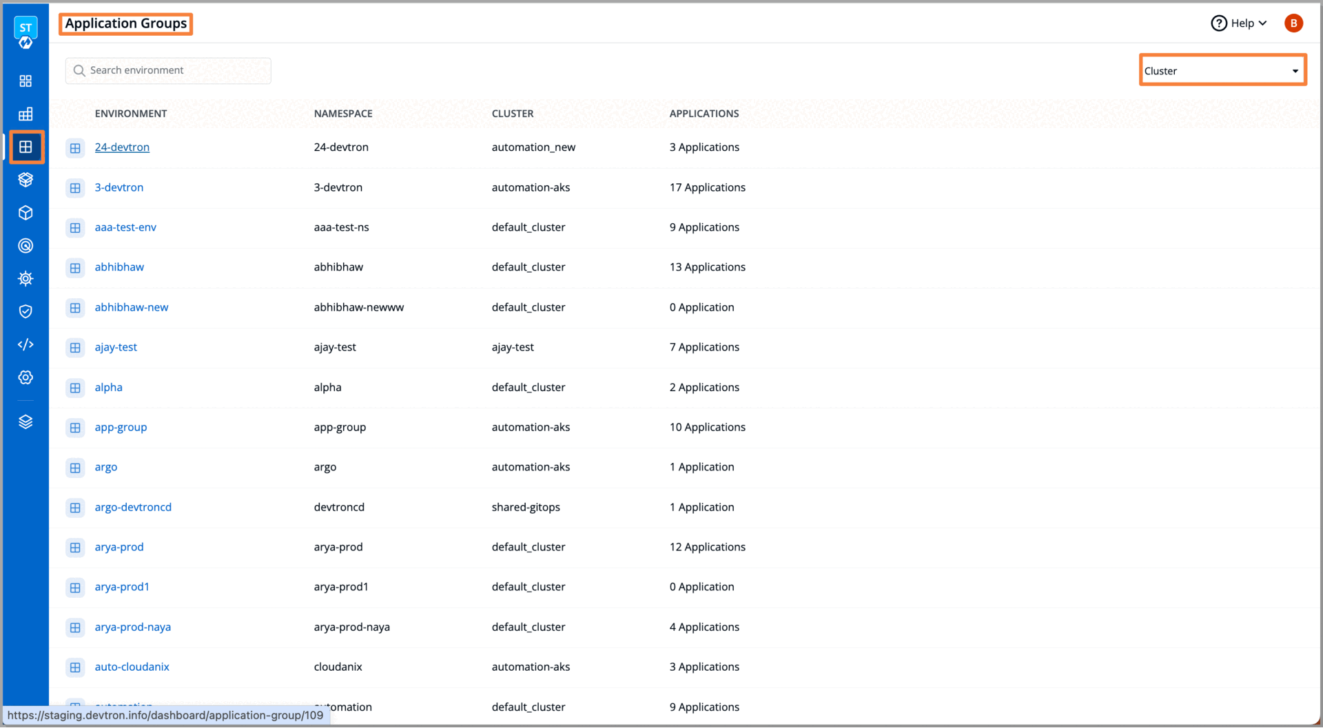 Clone All Services to New Environment