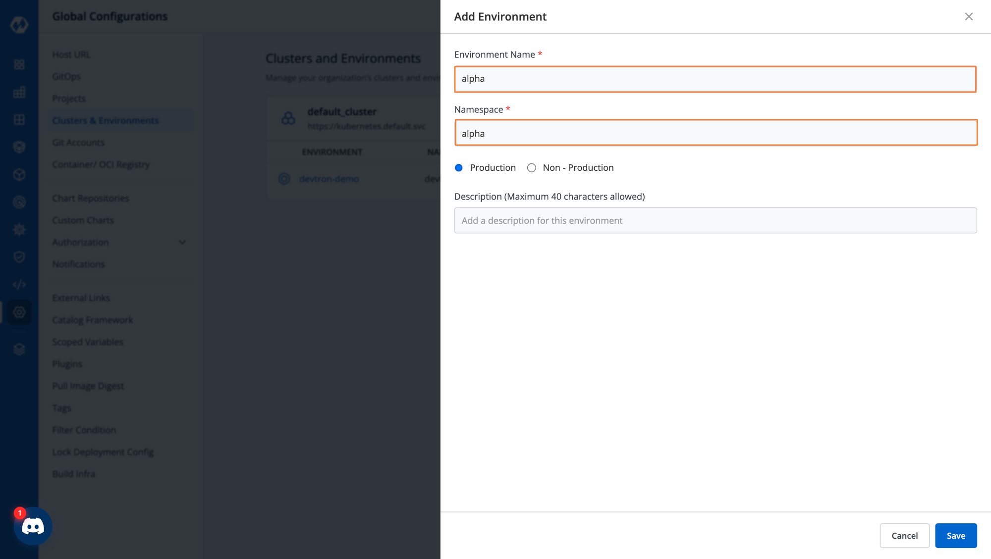 Configuring 2 environments