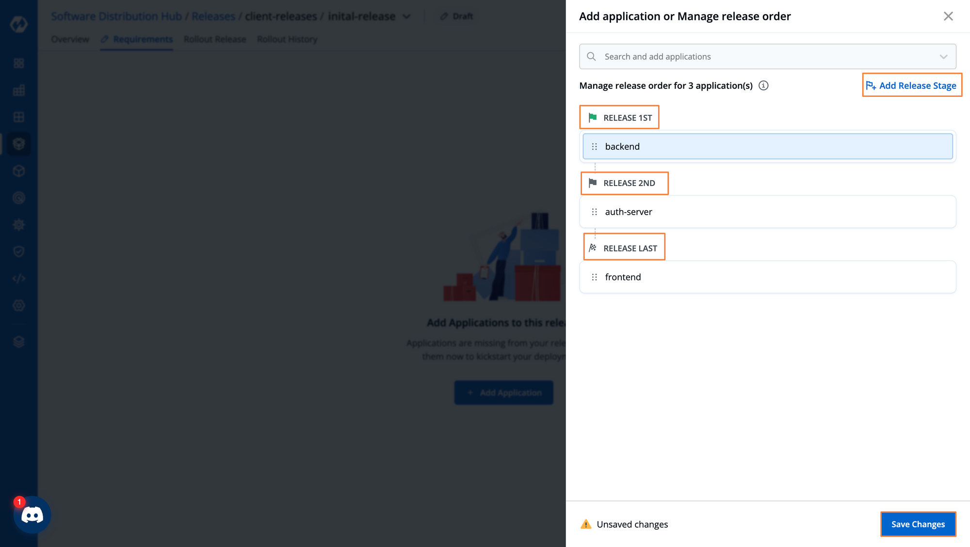 Create release stages