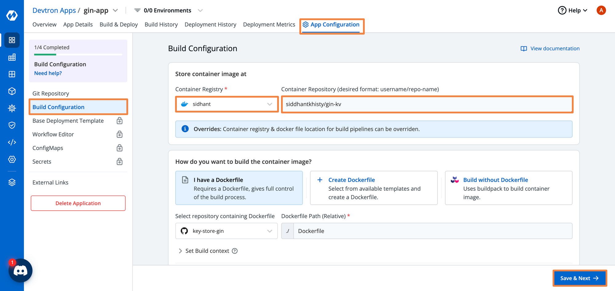 4. Add a container registry