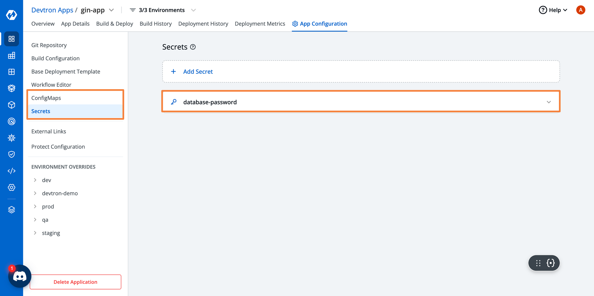 12. Set configmap and secret values