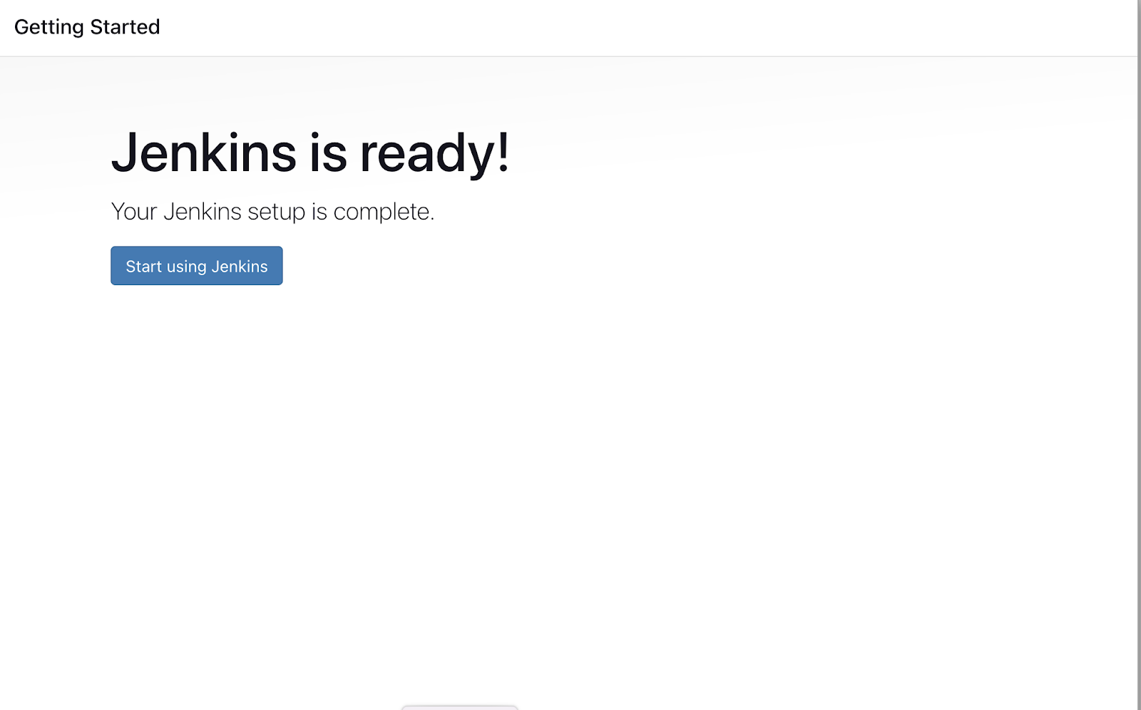 Jenkins dashboard ready