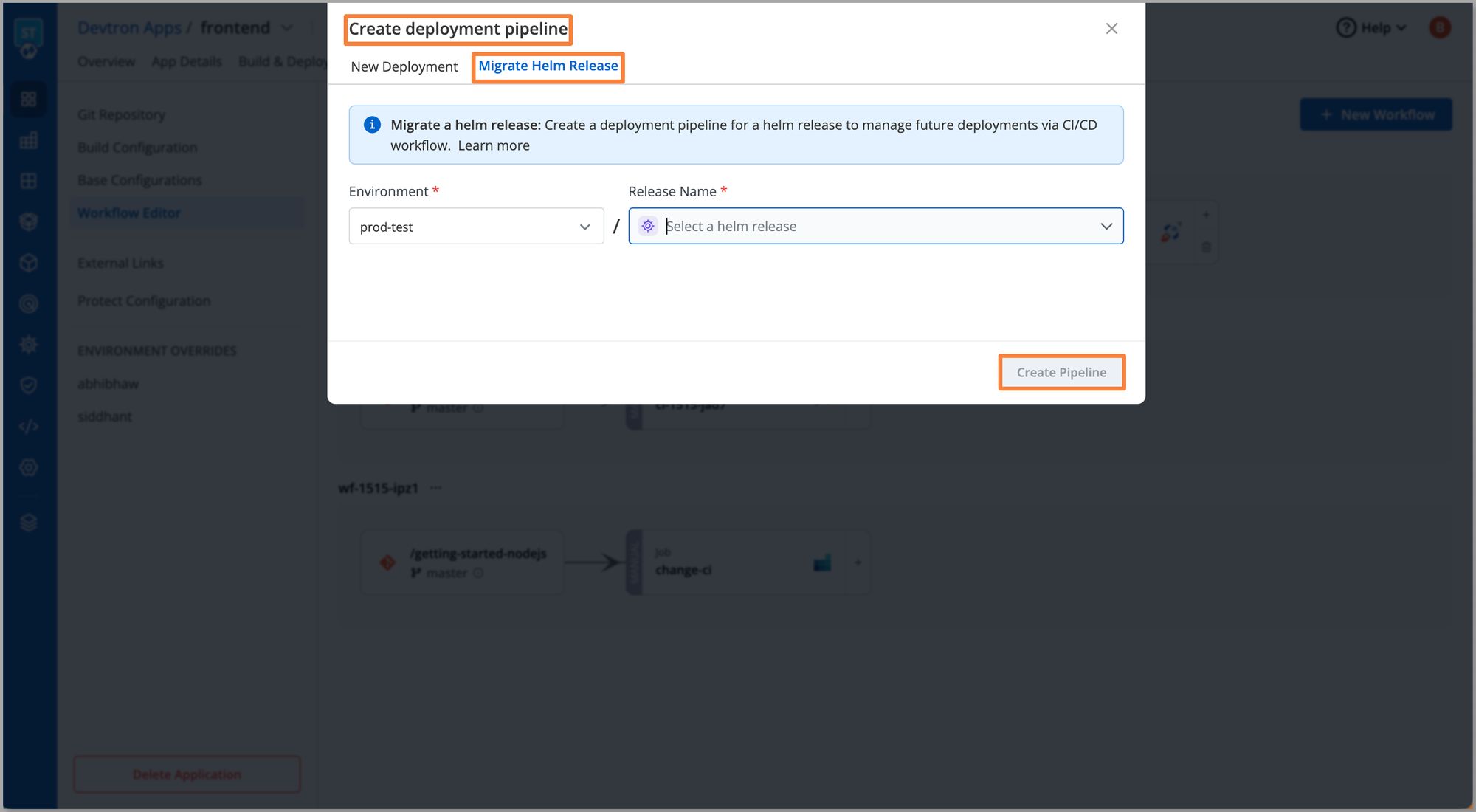 CD pipeline for existing Helm charts