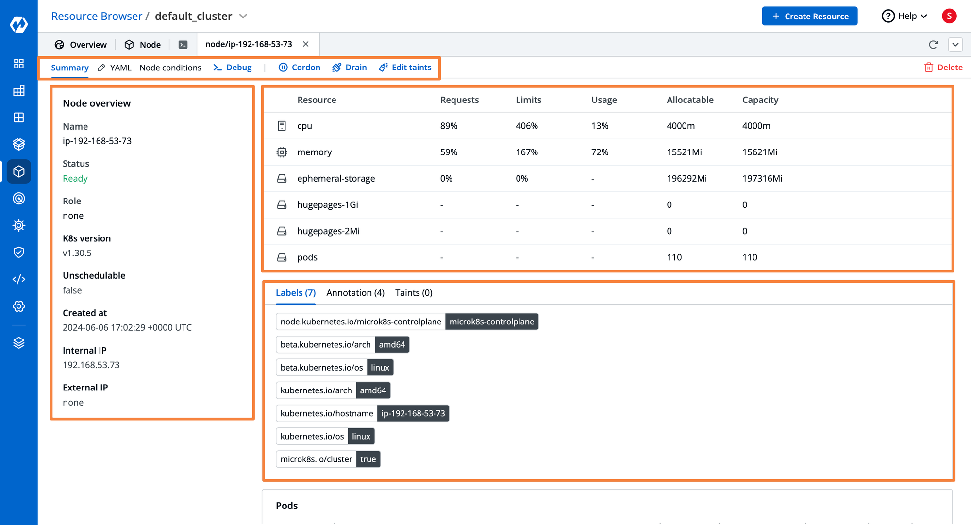 Node Overview with Devtron