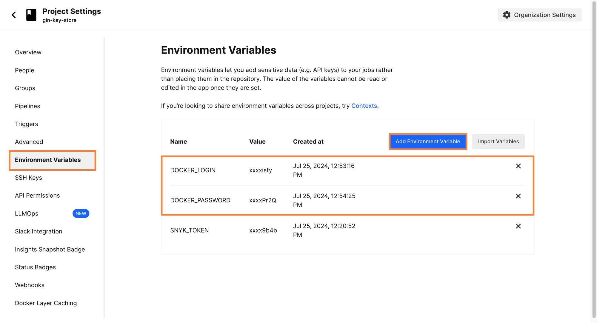 Docker Credentials as Environment Variables