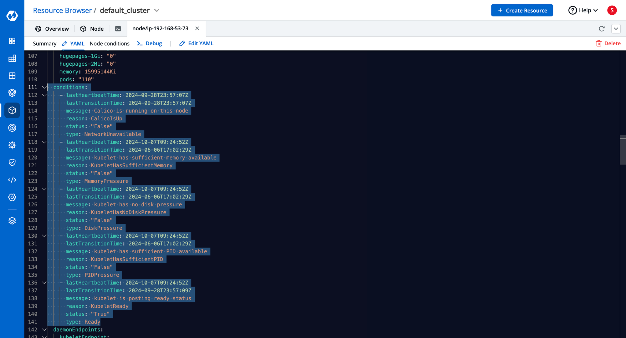 Node Conditions