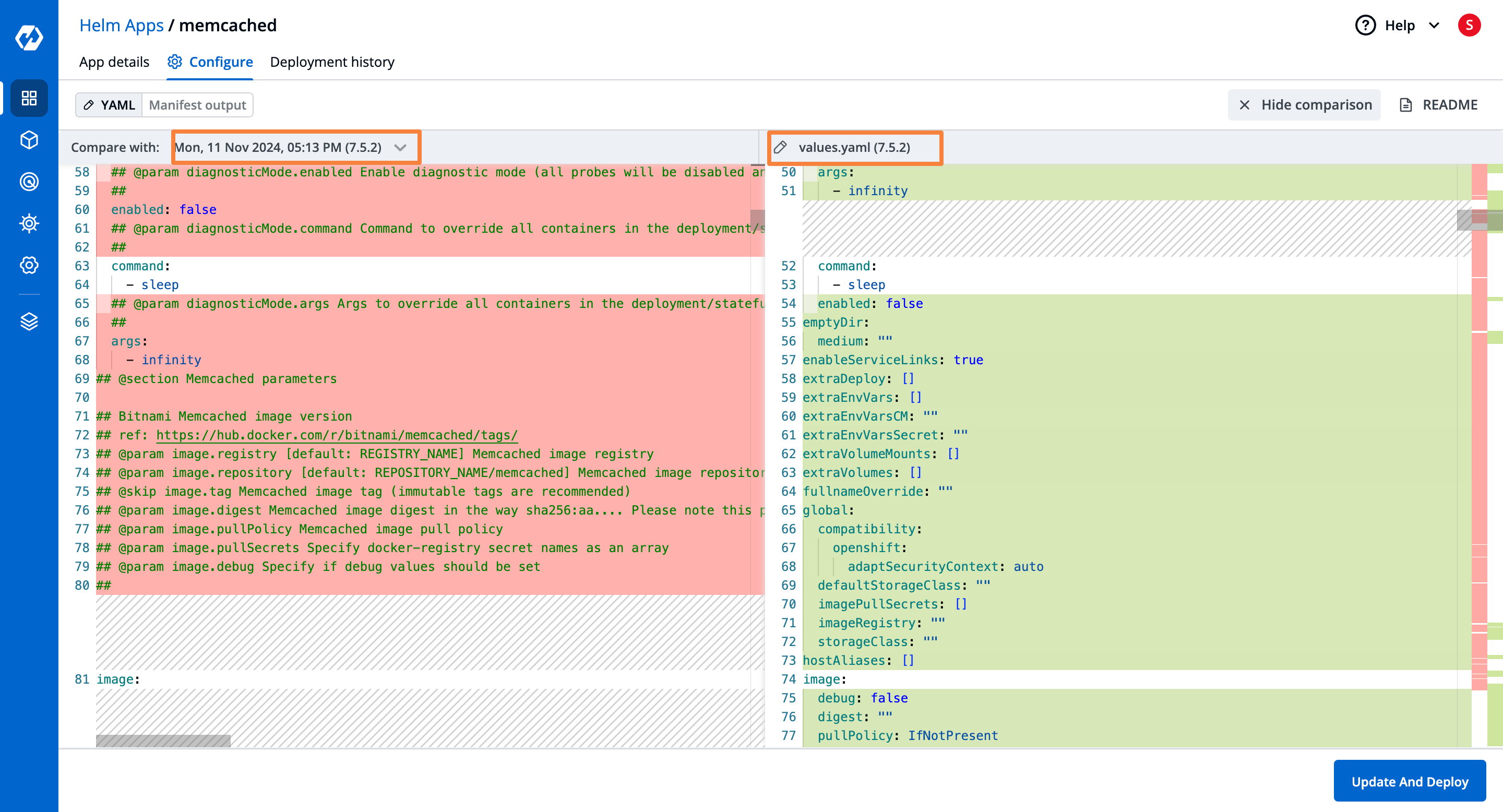 Chart Version Different in Devtron