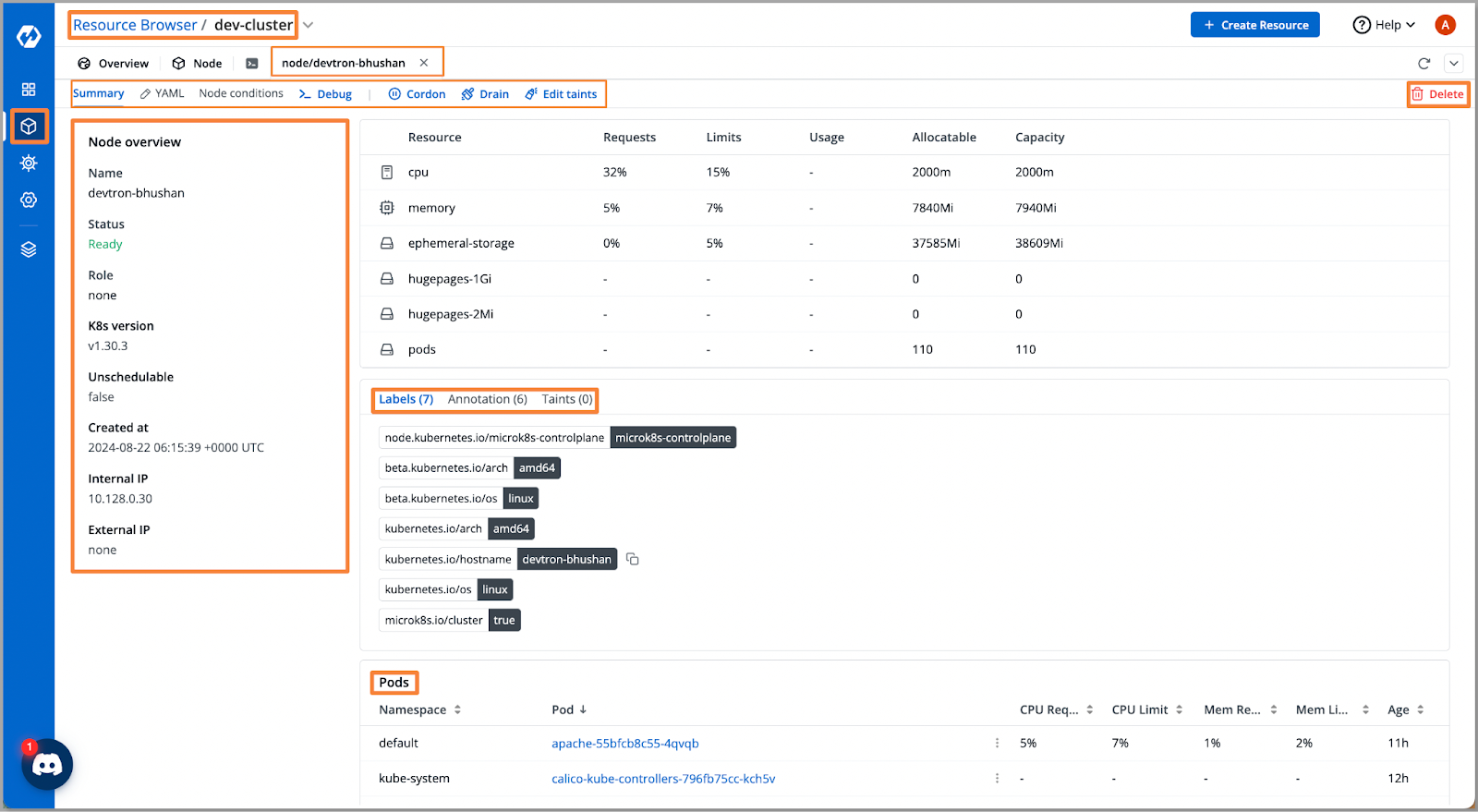 Kubernetes Nodes in Devtron