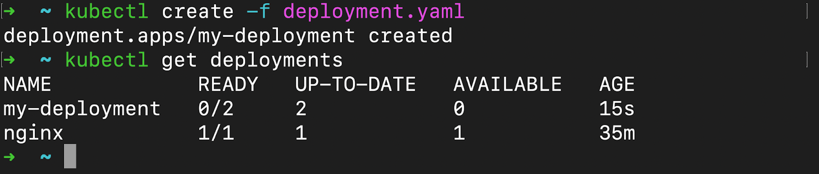 kubectl create deployment