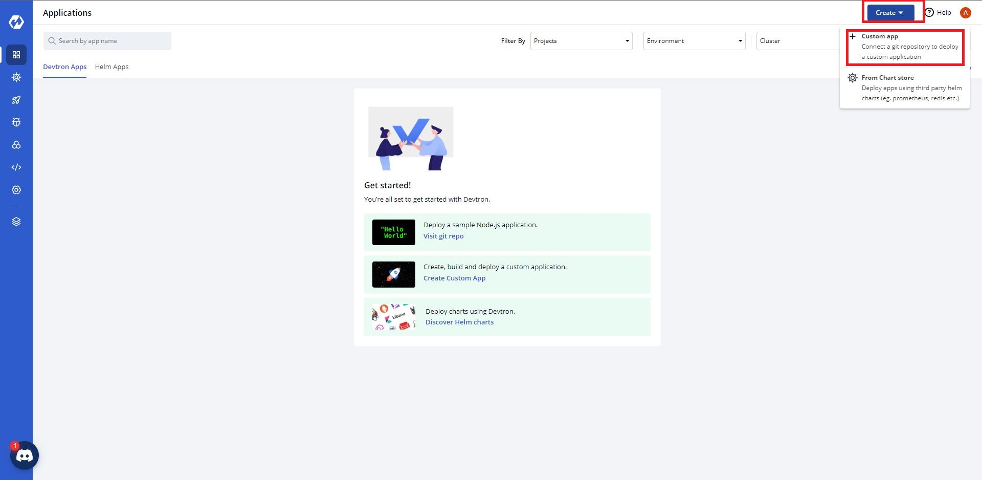 Devtron home page