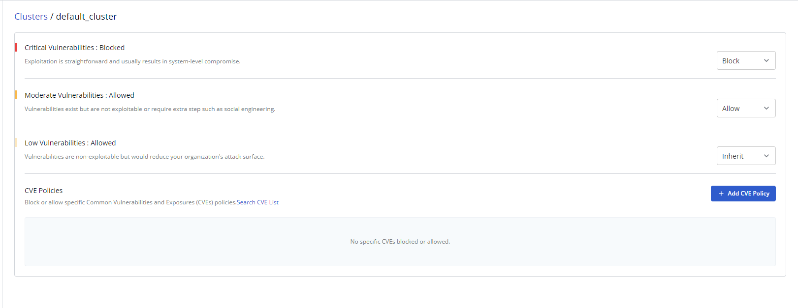 Cluster Policy configurations